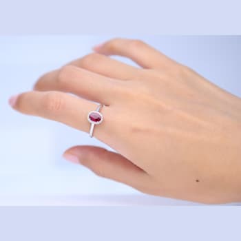 Gin and Grace 10K White Gold Ruby Ring with Diamonds