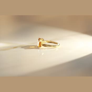 Gin & Grace 14K Yellow Gold Real Diamond Anniversary Ring (I1) with
Natural Citrine 3 Stone