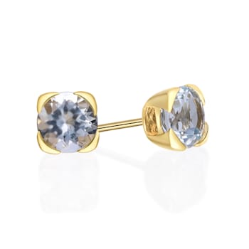 Gin & Grace 10K Yellow Gold Aquamarine Earring