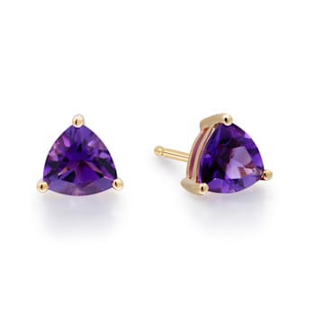 Gin & Grace 14K Yellow Gold Stud Earring with Amethyst