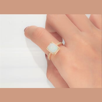 Gin & Grace 14K Yellow Gold Natural Opal & Diamond Engagment
Band Style Ring