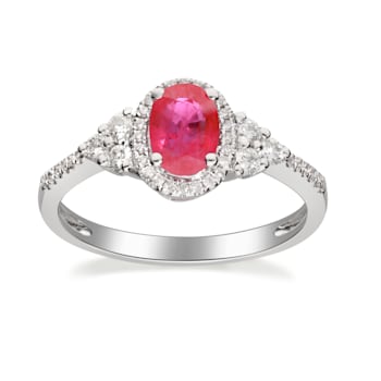 Gin & Grace 14K White Gold Ruby and Diamond Ring