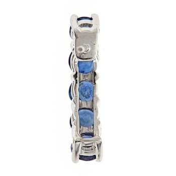 Gin & Grace 14K White Gold Real Diamond(I1) Long Statement Earring
with Natural Blue Sapphire