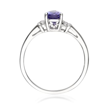 Gin & Grace 10K White Gold Tanzanite with Diamond  Ring