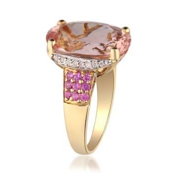 Gin & Grace 14k Rose Gold Genuine Morganite With Natural Diamond
(I1) Ring