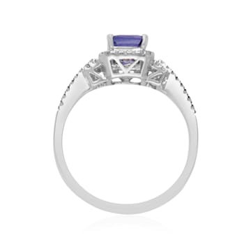 Gin & Grace 14k White Gold Tanzanite with Diamond Ring