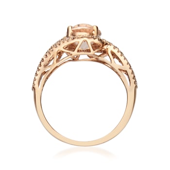 Gin & Grace 10K Rose Gold Morganite and Diamond Ring