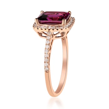 Gin & Grace 10K Rose Gold Raspberry color Natural Rhodolite Garnet
Diamond (I1)