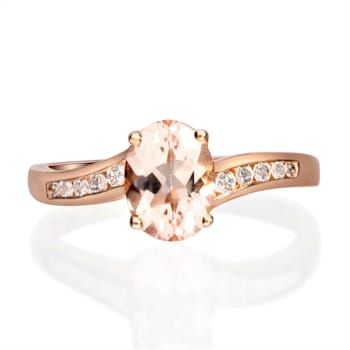 Gin & Grace 10K Rose Gold Morganite and Diamond Ring