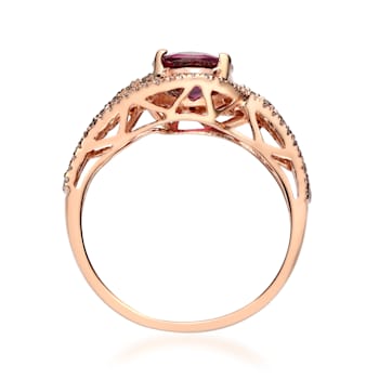 Gin Grace 14K Rose Gold Real Diamond Ring (I1) with Raspberry color
Natural Rhodolite Garnet