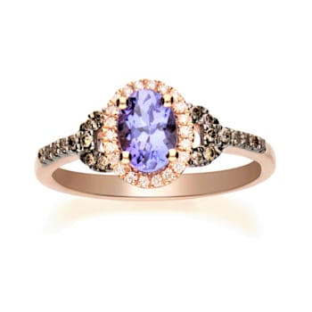 Gin & Grace 10K Rose Gold Real Diamond Ring (I1) with Genuine Morganite