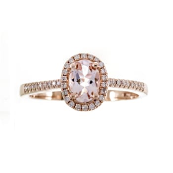 Gin and Grace 14K Rose Gold Natural Morganite Ring with Real Diamonds