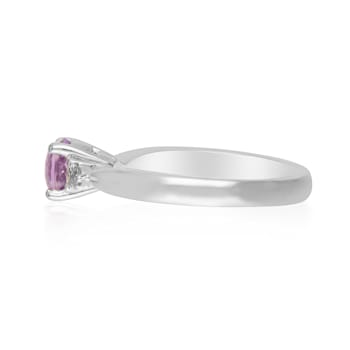 Gin & Grace Platinum 950 Diamond Ring with Purple Sapphire