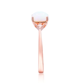 Gin and Grace 10K Rose Gold Natural Ethiopian Opal Ring with Real Diamonds