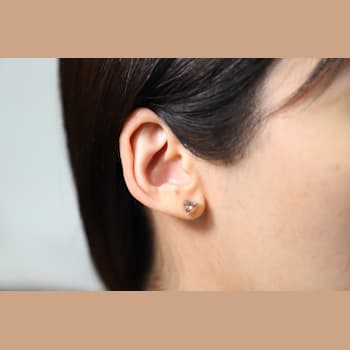 Gin & Grace 14K Rose Gold Stud Earring with Genuine Morganite