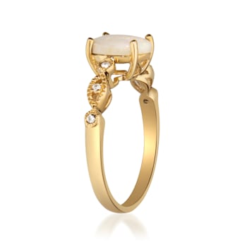 Gin & Grace 10K Yellow Gold Natural Opal & Real Diamond (I1)
Statement Ring