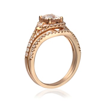 Gin & Grace 14K Rose Gold Morganite with Diamond (I1) Ring