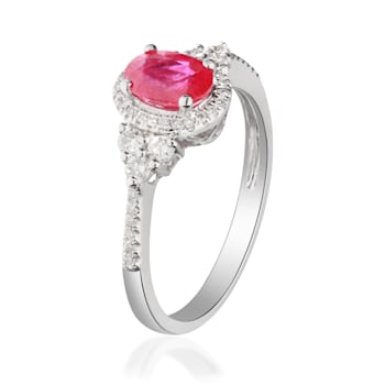 Gin & Grace 14K White Gold Ruby and Diamond Ring