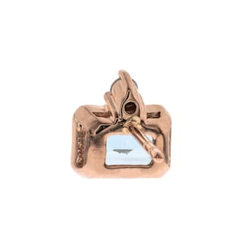 Gin & Grace 14K Rose Gold Aquamarine Diamond (I1) Stud Earring