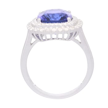 Gin & Grace 18K White Gold Tanzanite With Diamond Ring