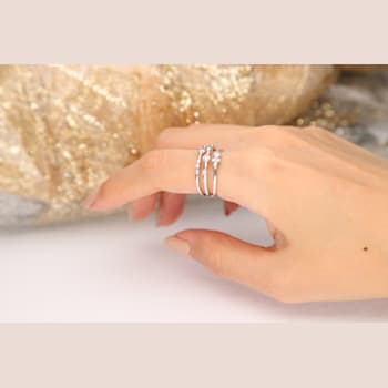 Gin & Grace 18K White Gold Real Diamond Ring (I1)