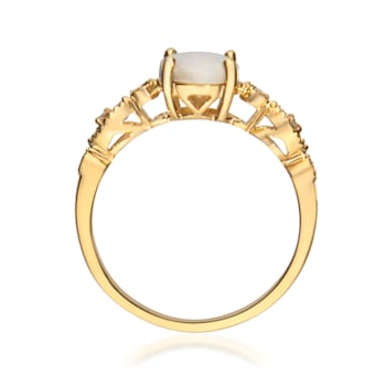Gin & Grace 10K Yellow Gold Natural Opal & Real Diamond (I1)
Statement Ring
