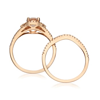 Gin & Grace 14K Rose Gold Morganite with Diamond (I1) Ring
