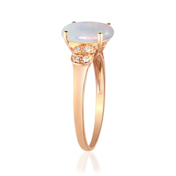 Gin & Grace 14K Rose Gold Natural Opal & Real Diamond (I1)
Statement Ring