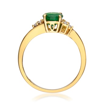 Gin & Grace 10K Yellow Gold Emerald &  Diamond Ring