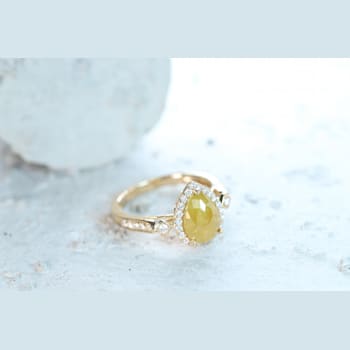 Gin & Grace 14K Yellow Gold Natural Brown and White Diamonds Ring
