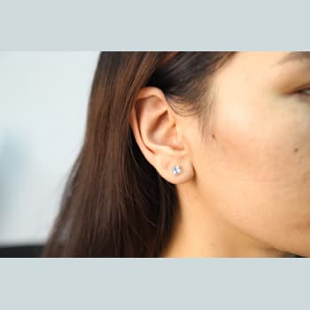 Gin & Grace 14K White Gold Aquamarine Stud Earring