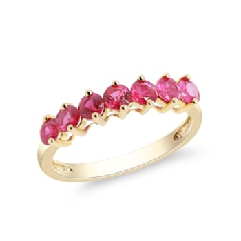 Gin & Grace 14K Yellow Gold Anniversary Engagement Ring (I1) with
Genuine Ruby