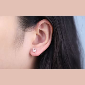 Gin & Grace 10K Rose Gold Genuine Morganite and Real Diamond (I1) Earring