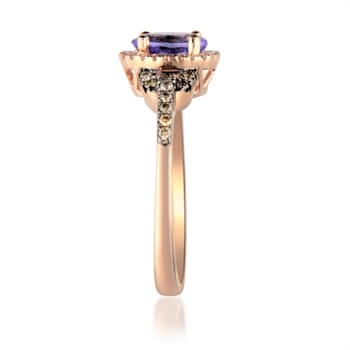 Gin & Grace 10K Rose Gold Real Diamond Ring (I1) with Genuine Morganite