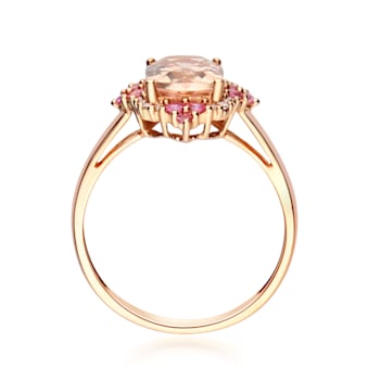 Gin & Grace 14K Rose Gold Diamond Ring (I1) with Genuine Morganite
& Natural Pink Sapphite