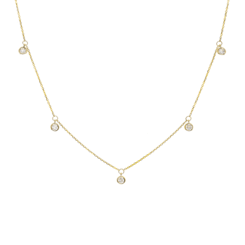 Gin & Grace 14K Yellow Gold Natural White Diamond Necklace