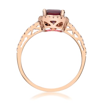 Gin & Grace 10K Rose Gold Raspberry color Natural Rhodolite Garnet
Diamond (I1)