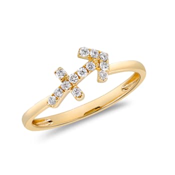 Gin & Grace 10K Yellow Gold Real Diamond Ring (I1)