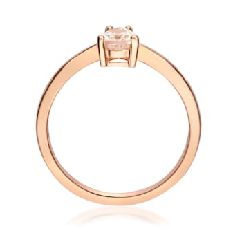 Gin & Grace 10K Rose Gold Real Diamond Ring (I1) with Genuine Pink Morganite