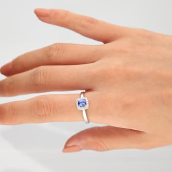 Gin & Grace 10K White Gold Tanzanite and Diamond Ring