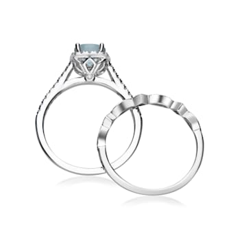Gin & Grace 14K White Gold Ring with Aquamarine