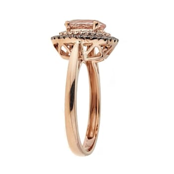 Gin & Grace 14K Rose Gold Real Diamond Big Anitque Ring (I1) with
Genuine Morganite