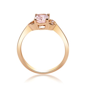 Gin & Grace 10K Rose Gold Real Diamond Eternity Ring (I1) with
Genuine Morganite
