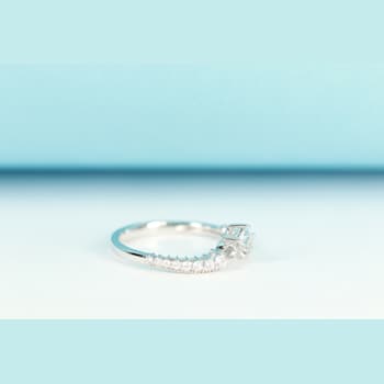 Gin & Grace 18K White Gold Aquamarine & Diamond Ring (I1)