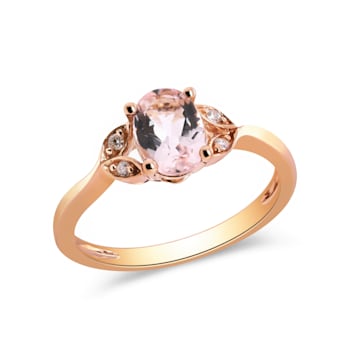 Gin & Grace 10K Rose Gold Real Diamond Eternity Ring (I1) with
Genuine Morganite