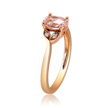 Gin & Grace 10K Rose Gold Real Diamond Eternity Ring (I1) with
Genuine Morganite