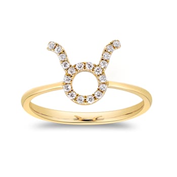 Gin & Grace 10K Yellow Gold Real Diamond Ring (I1)