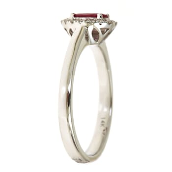 Gin & Grace 14K White Gold Ruby and Diamond Ring