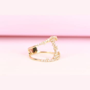 Gin & Grace 14K Yellow Gold Real Natural Diamond Ring (I1)