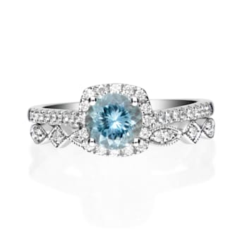 Gin & Grace 14K White Gold Ring with Aquamarine